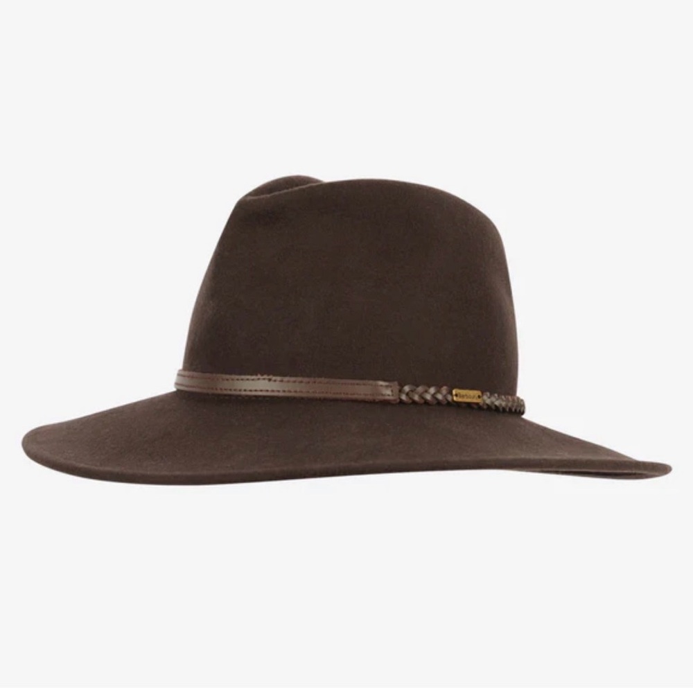 NWT Barbour Tack Fedora Chocolate Brown Size Large - Picture 4 of 5